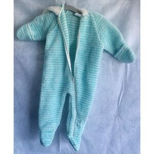 vintage bundles by sterncraft blue white striped baby‎ bunting snowsuit medium